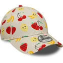 cappellino-curvo-beige-regolabile-per-bambino-9forty-all-over-print-fruit-di-new-era