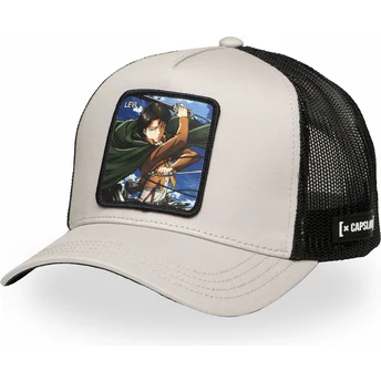 Cappellino trucker grigio e nero Levi Ackerman AOT LEV Attack On Titan di Capslab