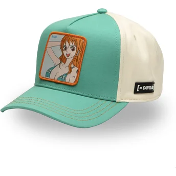 Cappellino snapback curvo blu e bianco Nami OP5 NAM One Piece di Capslab