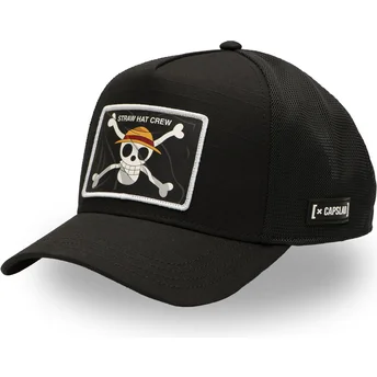 Cappellino trucker nero Straw Hat Pirates OP5 FLA One Piece di Capslab