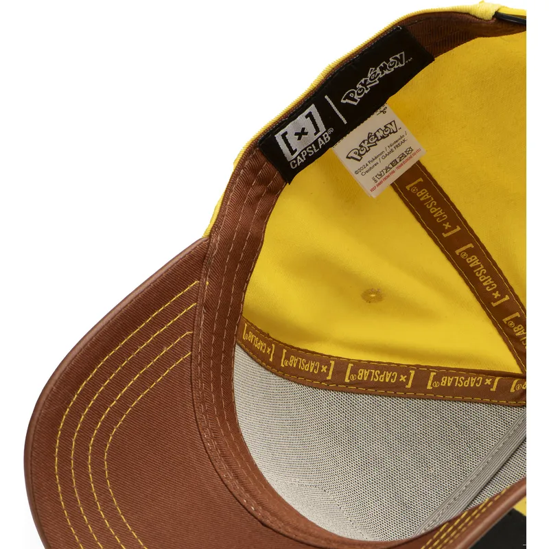 cappellino-curvo-nero-giallo-e-marrone-snapback-pikachu-pmk6-pik-pokemon-di-capslab