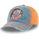 cappellino-visiera-curva-blu-e-arancione-regolabile-retro02-di-von-dutch