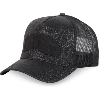 Cappellino trucker nero GLITTER di Von Dutch x Schott NYC