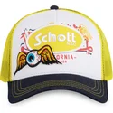 cappellino-trucker-bianco-giallo-e-nero-patch-di-von-dutch-x-schott-nyc