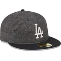 berretto-piatto-nero-aderente-59fifty-day-retro-crown-dei-los-angeles-dodgers-mlb-di-new-era