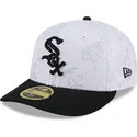 cappello-piatto-bianco-e-nero-aderente-59fifty-day-low-profile-di-chicago-white-sox-mlb-di-new-era