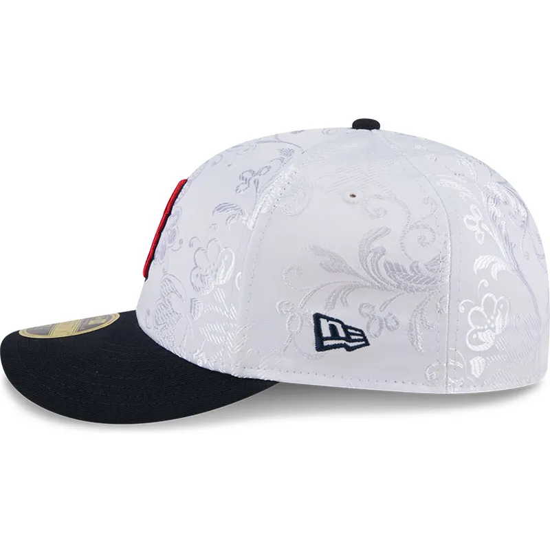 cappello-piatto-blu-marino-e-bianco-regolato-59fifty-day-low-profile-di-boston-red-sox-mlb-di-new-era
