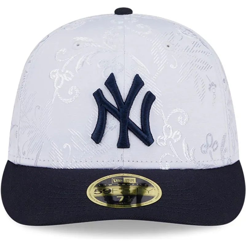 cappello-piatto-blu-marino-e-bianco-regolato-59fifty-day-low-profile-di-new-york-yankees-mlb-di-new-era
