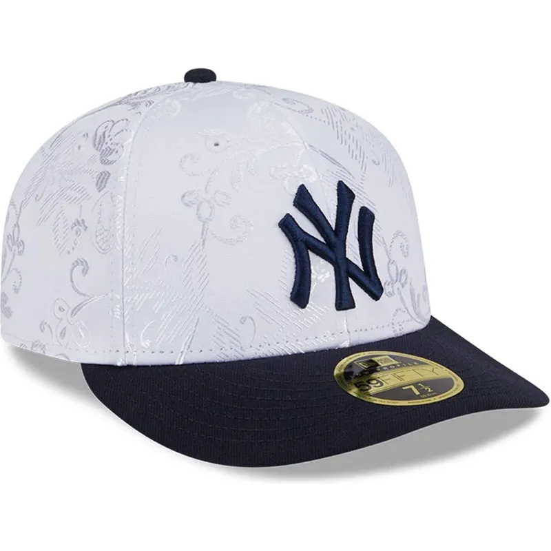 cappello-piatto-blu-marino-e-bianco-regolato-59fifty-day-low-profile-di-new-york-yankees-mlb-di-new-era
