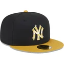 cappellino-piatto-nero-e-giallo-regolabile-con-logo-dorato-59fifty-day-dei-new-york-yankees-mlb-di-new-era