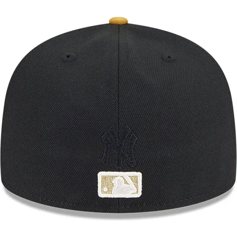 cappello-piatto-nero-e-giallo-chiuso-con-logo-dorato-59fifty-day-dei-new-york-yankees-mlb-di-new-era