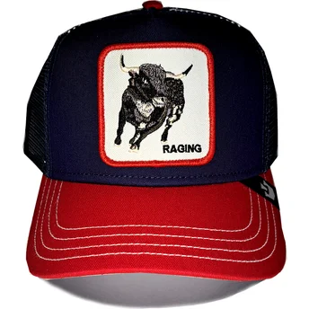 Cappellino trucker blu marino e rosso toro Raging Bull Fab Farm di Goorin Bros.