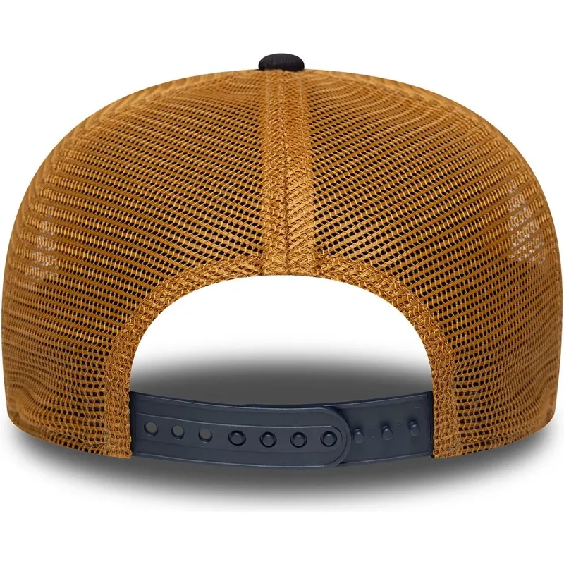 cappellino-trucker-blu-navy-e-marrone-9seventy-stretch-snap-logo-in-rilievo-dei-new-york-yankees-mlb-di-new-era