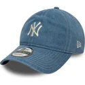 cappellino-curvo-blu-regolabile-9twenty-denim-dei-new-york-yankees-mlb-di-new-era