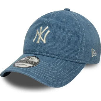 Cappellino curvo blu regolabile 9TWENTY Denim dei New York Yankees MLB di New Era