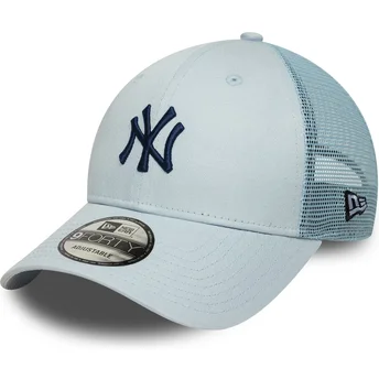 Cappellino trucker blu regolabile con logo blu navy 9FORTY Homefield dei New York Yankees MLB di New Era