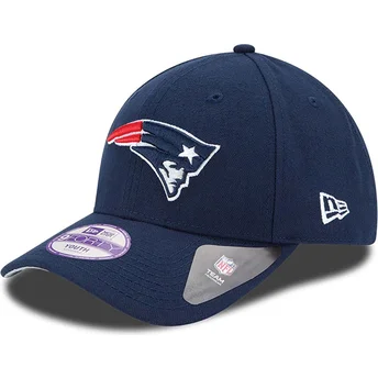 Cappellino curvo blu navy regolabile per bambino 9FORTY The League dei New England Patriots NFL di New Era