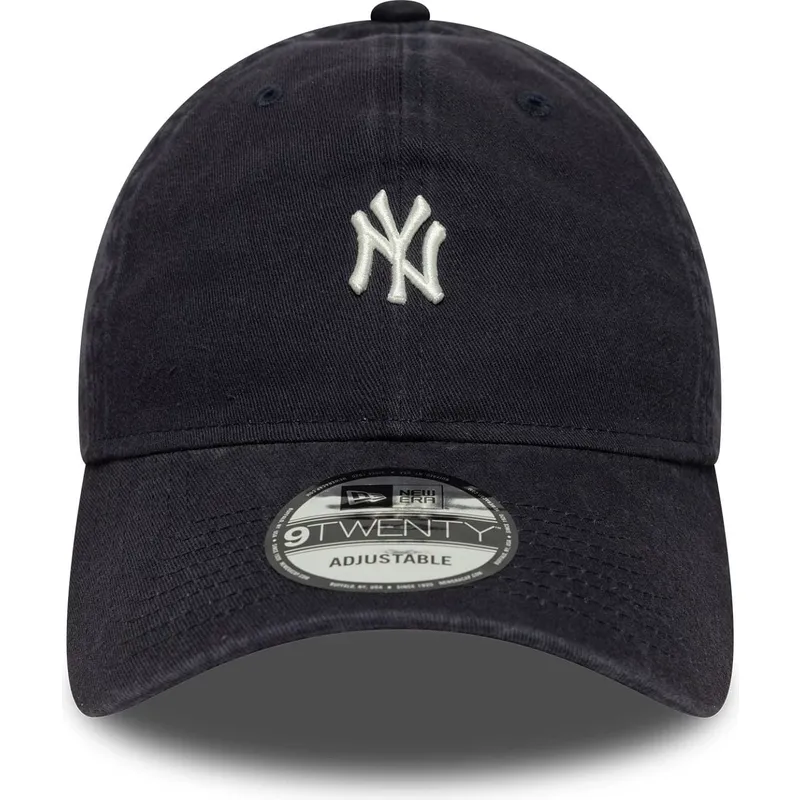 cappellino-curvo-blu-marino-regolabile-9twenty-mini-logo-washed-di-new-york-yankees-mlb-di-new-era