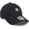 cappellino-curvo-blu-marino-regolabile-9twenty-mini-logo-washed-di-new-york-yankees-mlb-di-new-era