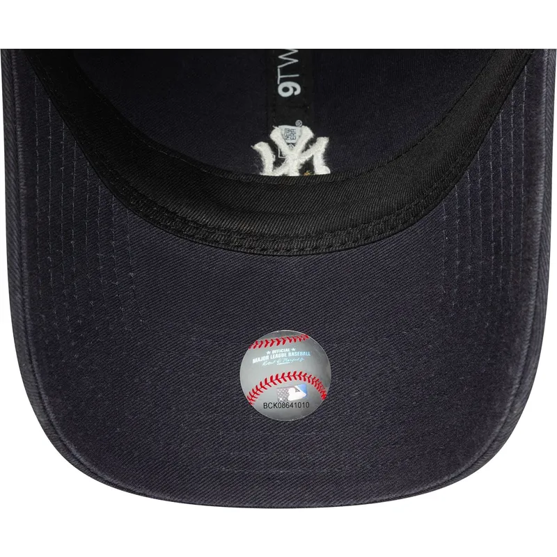 cappellino-curvo-blu-marino-regolabile-9twenty-mini-logo-washed-di-new-york-yankees-mlb-di-new-era