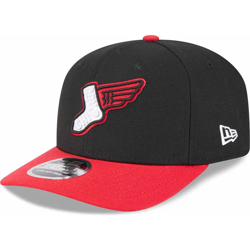 cappellino-curvo-rosso-e-nero-snapback-9seventy-stretch-snap-city-connect-di-chicago-white-sox-mlb-di-new-era