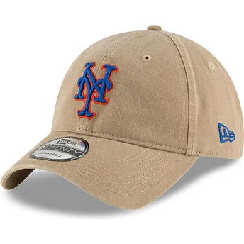 Cappellino curvo beige regolabile 9TWENTY Core Classic dei New York Mets MLB di New Era