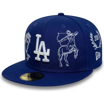 Cappello piatto blu aderente 59FIFTY Mythical dei Los Angeles Dodgers MLB di New Era