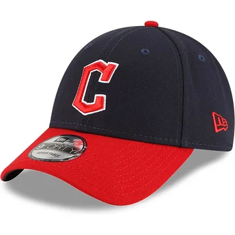 Cappellino curvo blu navy e rosso regolabile 9FORTY The League dei Cleveland Guardians MLB di New Era