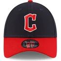 cappellino-curvo-blu-navy-e-rosso-regolabile-9forty-the-league-dei-cleveland-guardians-mlb-di-new-era