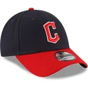 cappellino-curvo-blu-navy-e-rosso-regolabile-9forty-the-league-dei-cleveland-guardians-mlb-di-new-era