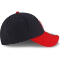 cappellino-curvo-blu-navy-e-rosso-regolabile-9forty-the-league-dei-cleveland-guardians-mlb-di-new-era