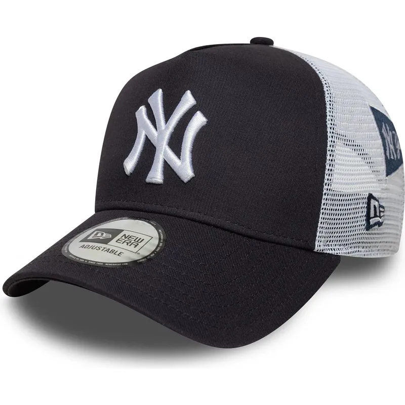 cappellino-trucker-blu-marino-e-bianco-a-frame-multi-patch-di-new-york-yankees-mlb-di-new-era