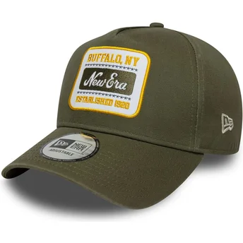 Cappellino snapback verde con visiera curva E Frame Washed Patch di New Era