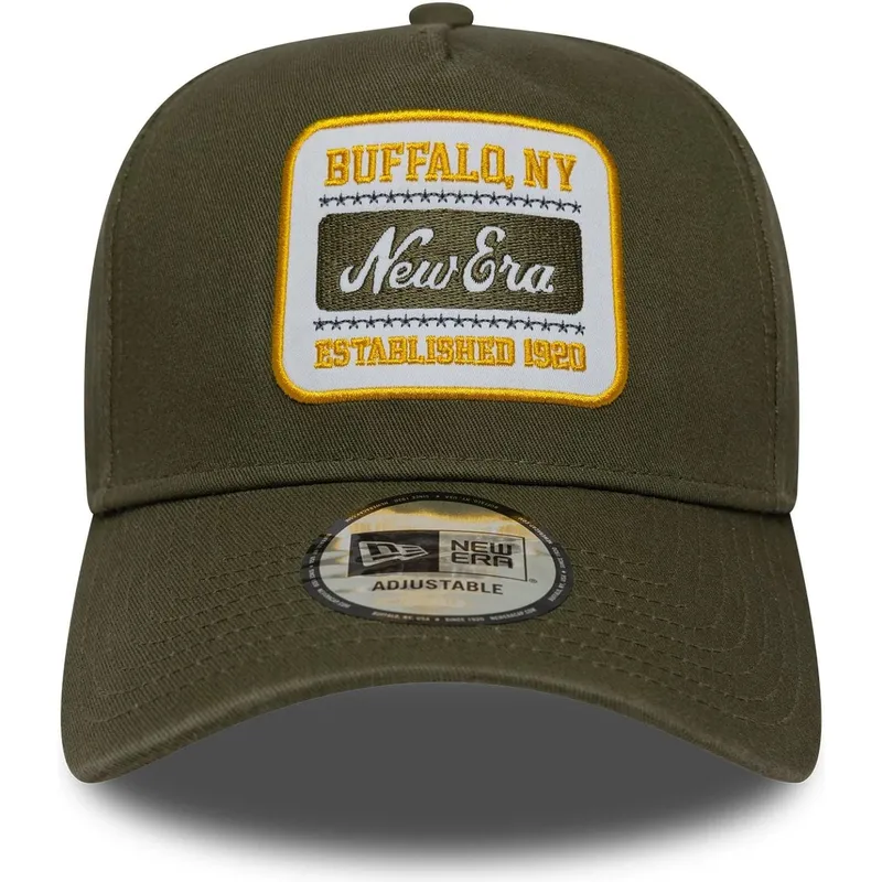 cappellino-visiera-curva-verde-snapback-e-frame-washed-patch-di-new-era