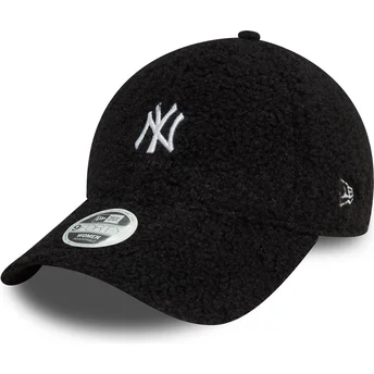 Cappellino curvo nero regolabile da donna 9FORTY Borg dei New York Yankees MLB di New Era
