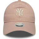 cappellino-curvo-rosa-regolabile-per-donna-9twenty-dye-denim-dei-new-york-yankees-mlb-di-new-era
