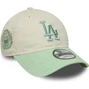 cappellino-curva-beige-e-verde-regolabile-da-donna-9twenty-world-series-cooperstown-dei-los-angeles-dodgers-mlb-di-new-era