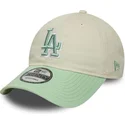 cappellino-curvo-beige-e-verde-regolabile-da-donna-9twenty-world-series-cooperstown-los-angeles-dodgers-mlb-di-new-era