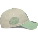 cappellino-curvo-beige-e-verde-regolabile-da-donna-9twenty-world-series-cooperstown-dei-los-angeles-dodgers-mlb-di-new-era