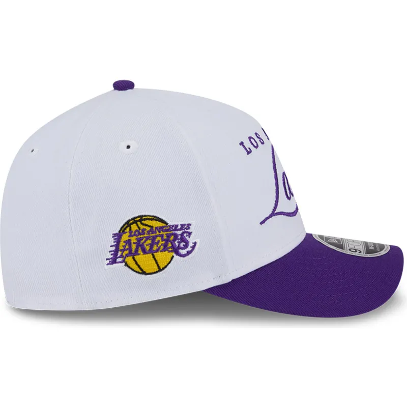 cappellino-curvo-bianco-e-viola-snapback-9forty-m-crown-draft-2025-dei-los-angeles-lakers-nba-di-new-era