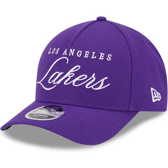 Cappellino curvo viola snapback 9FORTY M-Crown Draft 2025 dei Los Angeles Lakers NBA di New Era
