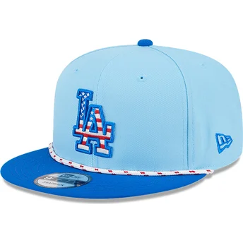 Cappello piatto blu snapback 9FIFTY 4th July dei Los Angeles Dodgers MLB di New Era