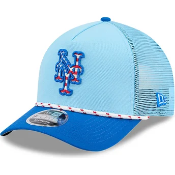 Cappellino trucker blu 9FORTY M-Crown A Frame 4th July dei New York Mets MLB di New Era
