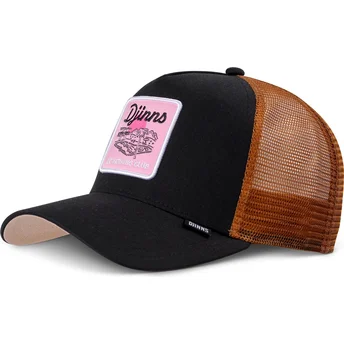Gorra trucker nera e marrone Do Nothing Club HFT DNC Pool di Djinns