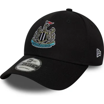 Cappellino curvo nero regolabile 9FORTY Core del Newcastle United Football Club Premier League di New Era