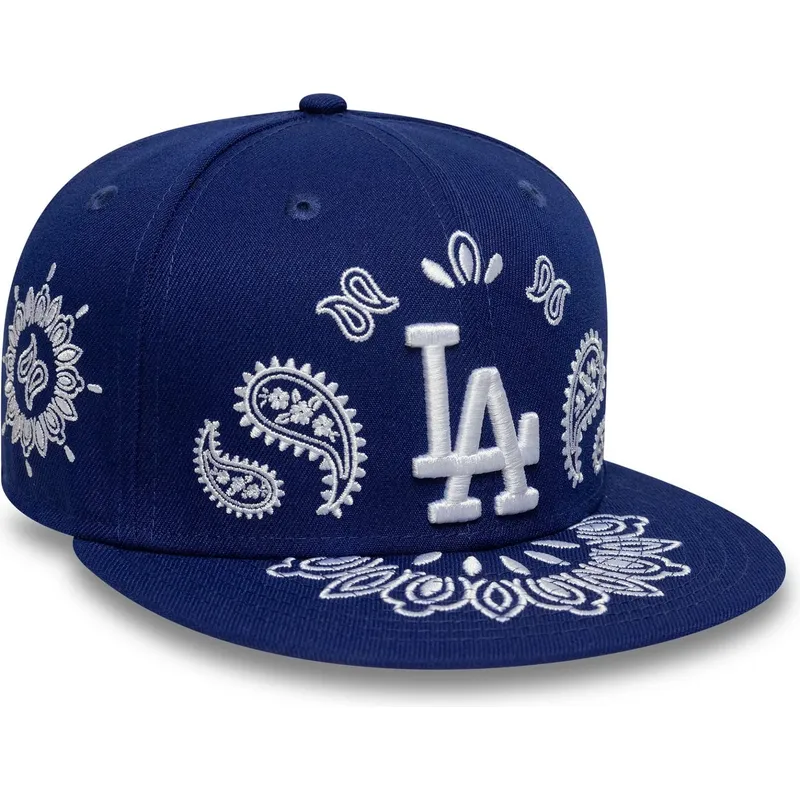 cappello-piatto-blu-chiuso-59fifty-paisley-dei-los-angeles-dodgers-mlb-di-new-era