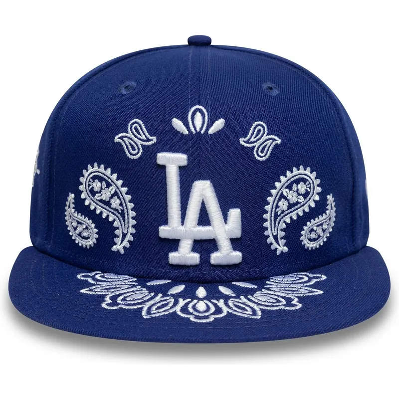 cappello-piatto-blu-chiuso-59fifty-paisley-dei-los-angeles-dodgers-mlb-di-new-era