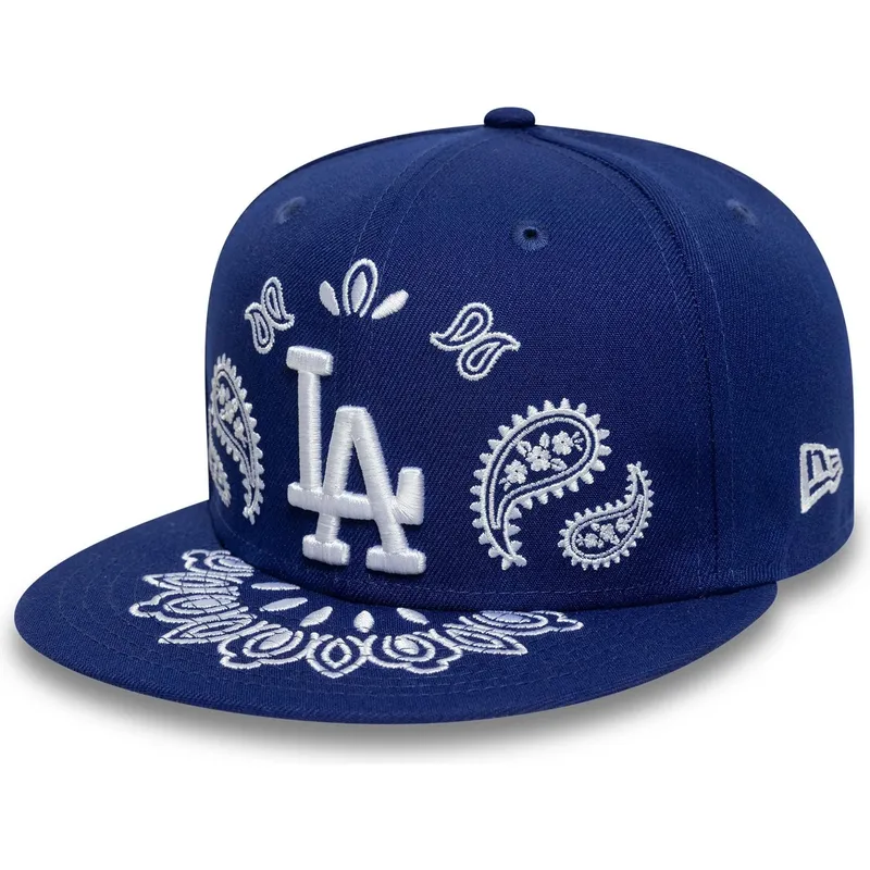 cappello-piatto-blu-chiuso-59fifty-paisley-dei-los-angeles-dodgers-mlb-di-new-era