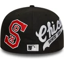cappello-piatto-nero-regolabile-59fifty-all-over-dei-chicago-white-sox-mlb-di-new-era