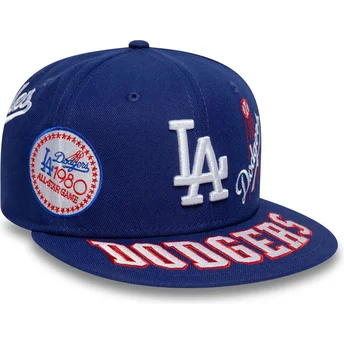 Cappello piatto blu regolabile 59FIFTY All Over dei Los Angeles Dodgers MLB di New Era